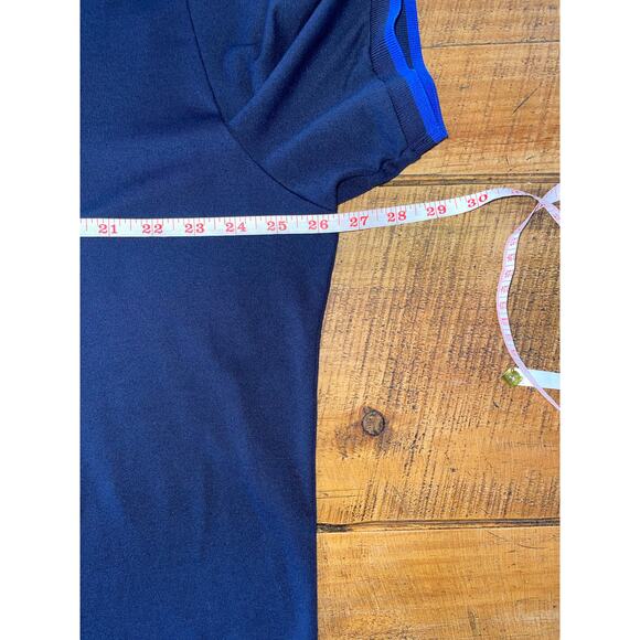 Mens Oringinal Penguin Navy Blue White Pink Stripe Detail Short Sleeve Polo XXXL - Picture 6 of 7